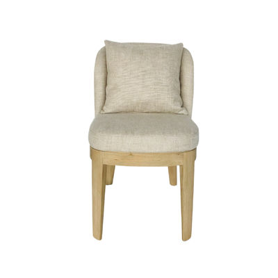 Elegant Solid Wood Dining Chair with Soft Cushion Seat and Backrest Pillow, No Armrests