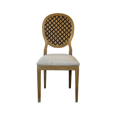 47×59×96cm Solid Wood Upholstered Dining Chairs French Oval Back Dining Chair