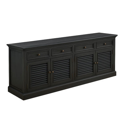 Vintage Black Solid Wood Dresser Stylish 200×43×80cm Smooth Top Surface