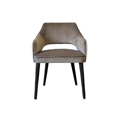 Modern Upholstered Dining Chair with Velvet Seat and Contrast Fabric Back