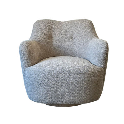 Comfort Upholstered Swivel Chairs Modern Swivel Accent Chair With Curved Backrest