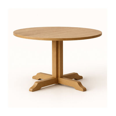 Nordic Minimalist Solid Wood Dining Table with Pedestal Base and φ90×75 cm Round Design for 2-4 People
