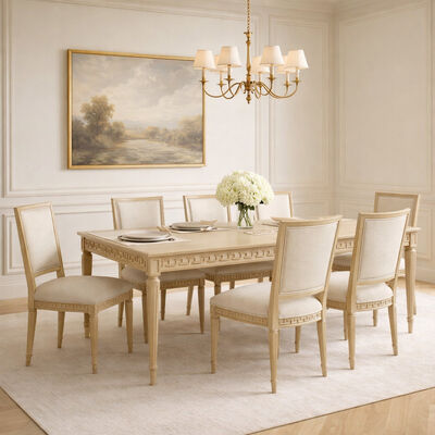 French Style Carved Solid Wood Dining Table with 160×90×76 cm Dimensions for Elegant Dining Spaces
