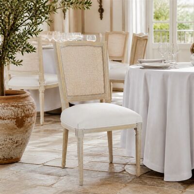 French Cane-Back Upholstered Dining Chair CYC-048