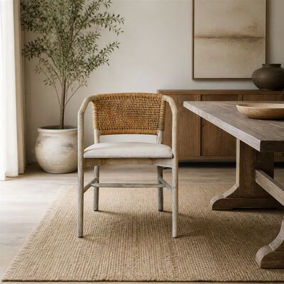Woven Rattan Back Dining Armchair CYC-059