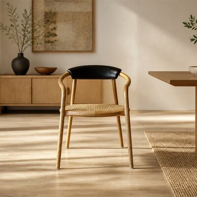 Cane Seat Curved Wood Dining Armchair CYC-067