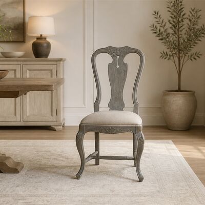 Queen Anne Upholstered Wood Dining Chair CYC-070