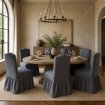 Fully Upholstered Skirted Dining Chair TR-H001